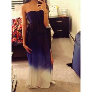 Blue & white ombré swimsuit cover up dress sarong